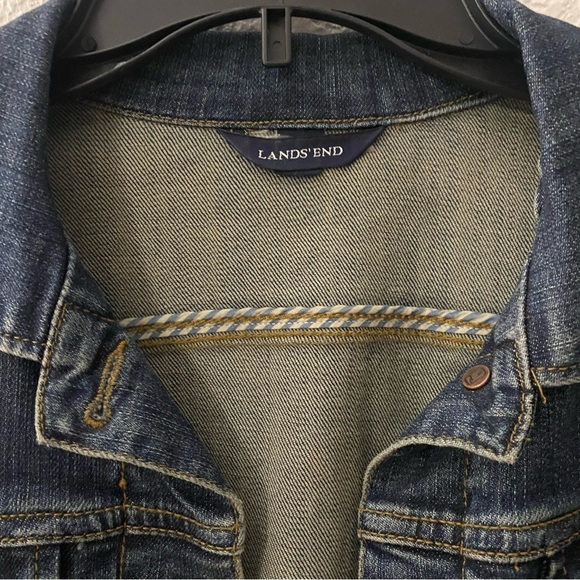 Land's End Blue Jean Jacket Women’s Sz Small, Beach Boho, BBQ, Picnic, Vacation - Picture 4 of 10
